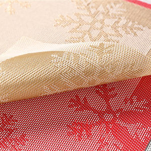 Tapis de Table de luxe en PVC tissé antidérapant, or, argent, rouge, tasse à café, napperon de noël en forme de cerf et de flocon de neige, nouveau - Product Image 4
