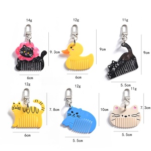 Wow sheila phim hoạt hình Pocket Comb axit axetic <span class=keywords><strong>Mini</strong></span> tóc bàn chải dễ thương mèo massage Lược Keychain Lược phụ nữ tóc bàn chải túi quyến rũ - Product Image 2
