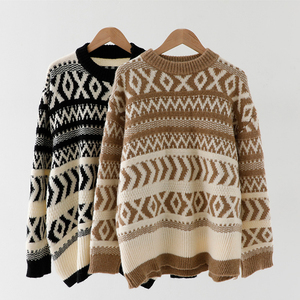 Pull,Pull à Capuche Pour Femme, Haut Coréen, Ample, Tricot, Couleur Unie, Décontracté, Court