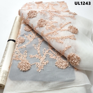 2025 nueva moda Guatemala <span class=keywords><strong>Sky</strong></span> <span class=keywords><strong>Blu</strong></span> 3D flores bordado malla encaje francés tela para Omán boda para fiesta - Product Image 4