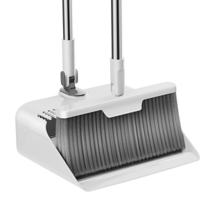 Ensemble <span class=keywords><strong>balai</strong></span> et pelle pliables en aluminium blanc moderne, à poils doux, <span class=keywords><strong>manche</strong></span> en plastique, 32*100cm – Vente chaude - Product Image 1