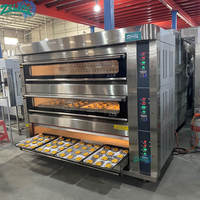 Commerciële gasoven met 3 dekken, 12 bakplaten, roestvrij staal, microcomputerbesturing, voor brood, gebak en bakkerijbenodigdheden