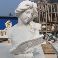 Buste en marbre sculpté grandeur nature, buste musical blanc, style artistique grec romain, statue en pierre pour la décoration de la maison, vente chaude