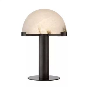 Lampe de table moderne en marbre Barry, E27 LED, base dorée, éclairage de chevet - Product Image 2