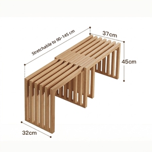 <span class=keywords><strong>Tavolo</strong></span> <span class=keywords><strong>da</strong></span> Pranzo Allungabile Convertibile in Stile Nordico <span class=keywords><strong>con</strong></span> Bordo in Legno Massello di Quercia, <span class=keywords><strong>Panca</strong></span> Pieghevole per Appartamento e Arredamento Casa - Product Image 3