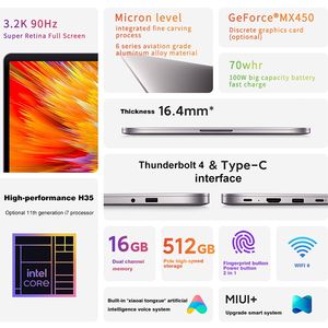 <span class=keywords><strong>Xiaomi</strong></span> – ordinateur portable RedmiBook <span class=keywords><strong>Pro</strong></span> 15 de 15 pouces, processeur Core i7-11370H, Quad Core, 16 go, 512 go, Original - Product Image 5