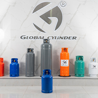 Bouteille de gaz GPL vide en acier GLOBAL Brand Afrique de l'Ouest 12,5 kg, capacité 26,5 L, pression 34 bars, épaisseur de paroi 2,5 mm, diamètre extérieur 300 mm