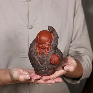 Statuetta in Argilla Viola di Yixing, Il Dio della Longevità, Regalo Classico Creativo, Scultura Artigianale Yixing - Product Image 1