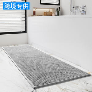 Alfombra de Baño de Chenilla Rectangular, Color Sólido, Absorbente, Antideslizante, para Uso Doméstico - Product Image 3