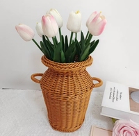 Vases en rotin naturel de haute qualité pour la décoration de la maison, fleurs de mariage, personnalisation de design moderne, fabrication artisanale en gros