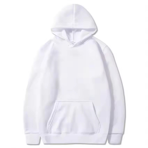 Blanc 100% coton surdimensionné polaire crocheté lettre automne sweats à capuche personnalisé haute qualité bouffée imprimé pull pour hommes femmes - Product Image 4