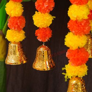 Halloween indien décoration de mariage guirlande plastique fausse <span class=keywords><strong>fleur</strong></span> de souci ficelle cloches style sud-est asiatique pour mexique jour mort - Product Image 5