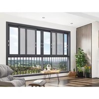 Fenêtre coulissante de style moderne à économie d'énergie en aluminium avec cadre en acier filet d'écran en verre trempé insonorisé pour la maison hôtels
