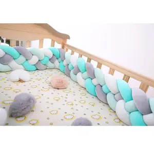 1-5M Infant Plush Bed Bedding Cot Braid Pillows Pad Protector 4*Strands UK 2020