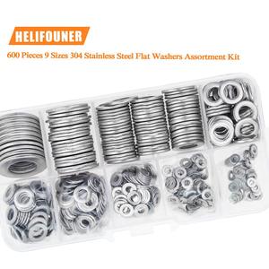 304 Stainless Steel Flat Washer <b>Set</b> 600Pcs M2 M2.5 M3 M4 M5 M6 M8 M10 M12 Boxed Washers Home Maintenance - Product Image 3