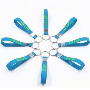 Custom Logo Keychain Debossed Rubber Wristband <b>Ring</b> Soft Silicone <b>Key</b> <b>Chain</b> for Promotional Gift - Product Image 1
