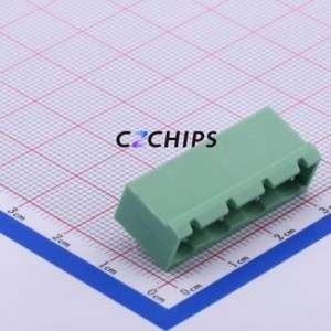 DB2ERC-7.62-4P-GN Plug-in Terminal Block Bent Lead Through Hole,P=7.62mm Board-to-Board / Socket - Closed 1x4P 7.62mm Green - Product Image 1