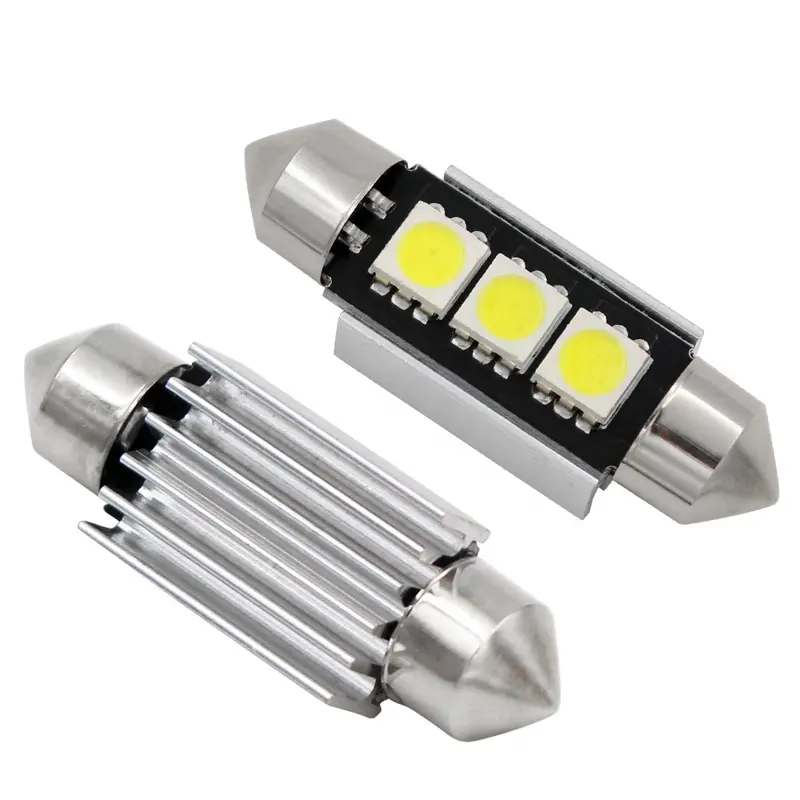 Auto Led Cupola Del Festone Della Luce 31/36/39/41 millimetri 5050 di Chip 2/3/4 SMD Lettura luce C5W DC12V Auto Targa Lampadina Interna Lampada Bianca