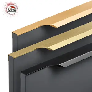 Invisible handle edge banding Aluminum Pull edge kitchen Cabinet drawer customized Furniture Hardware