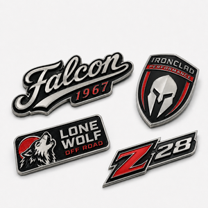 Badge de voiture en plastique ABS chromé 3D avec logo personnalisé, résistant aux intempéries, emblème automobile pour la décoration du coffre du véhicule, <span class=keywords><strong>prix</strong></span> de gros d'usine - Product Image 2
