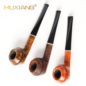 Muxiang Briar Wood Pipe 9mm Straight Stem Bulldog Style Handcrafted Tobacco Pipe - Product Image 3