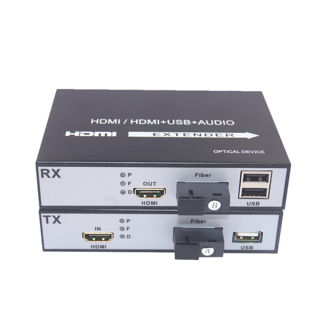 20KM HD-MI KVM USB Extender with Fiber Optic Transceivers Supports 1080P IR HD-MI Optical Fiber
