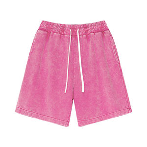 Ensembles de shorts pour hommes de haute qualité délavés à l'acide Shorts d'été en coton avec logo personnalisé sérigraphie - Product Image 3