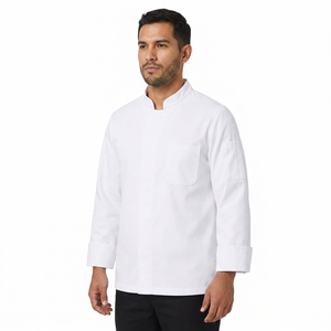 Uniforme de chef pour hommes, 100% coton, manches longues, respirant, vêtements de cuisine pour le personnel des restaurants et des hôtels, fabricant en gros OEM - Product Image 1