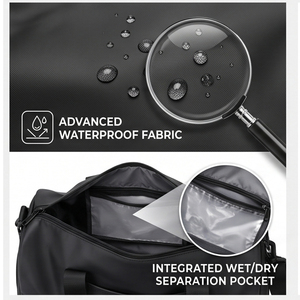 Custom Logo Waterproof Gym <b>Duffel</b> <b>Bag</b> with Shoe Compartment Wet Pocket Large Capacity Travel Weekender Sports <b>Bag</b> - Product Image 3