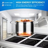 Cuisinière à induction industrielle à 4 ou 6 brûleurs, cuisinière à plaque chauffante électrique, cuisinière à induction autonome