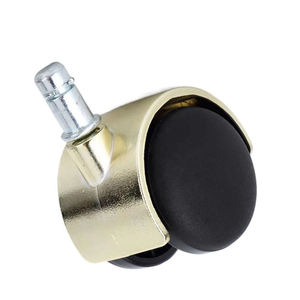 Roulettes pivotantes en nylon à double roue dorées écologiques de 50 mm, en acier réglable, silencieuses, charge maximale de 30 kg, pour meubles de bureau - Product Image 6