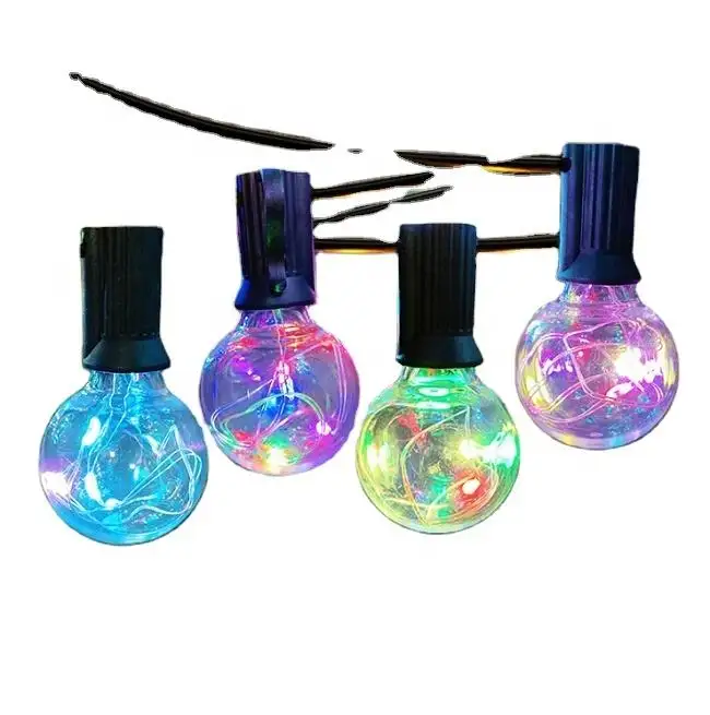 wholesale Christmas decoration 48ft Led plastic Bulb Copper Wire String E12 Base Lamp Outdoor Garden Waterproof G40 String Light