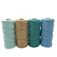 Corde en macramé tressée de haute qualité 5mm 100m cordon en macramé en polyester coton recyclé multicolore spécifications d'usine emballage