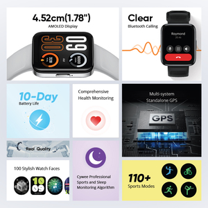 <span class=keywords><strong>Realme</strong></span> Watch <span class=keywords><strong>3</strong></span> <span class=keywords><strong>Pro</strong></span> montre intelligente 1.78 "AMOLED écran clair Bt appel multi-système autonome GPS <span class=keywords><strong>10</strong></span> jours d'autonomie de la batterie NFC - Product Image 2