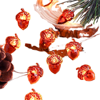 Guirlande lumineuse d'Halloween en forme de gland, 30 LED, 3 m, alimentée par piles, réglable, jaune, pour cheminée et décoration de ferme