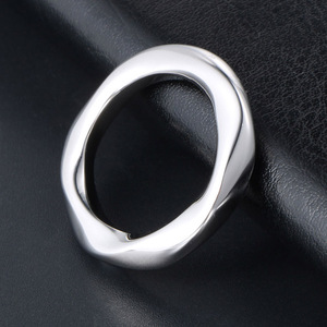Thin <b>Ring</b> <b>Titanium</b> Steel Geometric Twisted Design Unisex Fashion Jewelry Gift SA761 - Product Image 4
