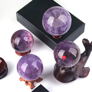 High Quality Wholesale Gemstone <b>Crystal</b> <b>Ball</b> Big Amethyst Sphere for Feng Shui Decoration Polished Technique - Product Image 4
