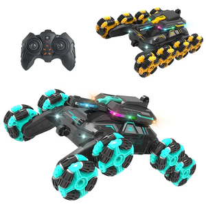 Coche de acrobacias RC de 8 ruedas 2.4GHz con luces y música, vehículo teledirigido deformable para escalar, juguete todoterreno con drift y certificación CPC - Product Image 1