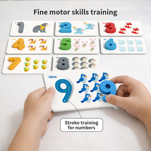 Juego de emparejamiento de números de madera, tarjetas de emparejamiento de matemáticas Montessori, juguete educativo, juego para niños - Product Image 3