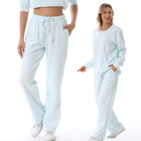 Nouveau Pull d'Allaitement 2026 et Pantalon de Grossesse en Coton Doux Gaufré – Tenue de Maternité Confortable Grande Taille – Pantalon de Jogging