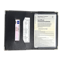 Assurance de carte de conducteur suv en cuir de haute qualité et pochette d'immatriculation de voiture accessoire de voiture carte d'identité porte-documents en papier de voiture France