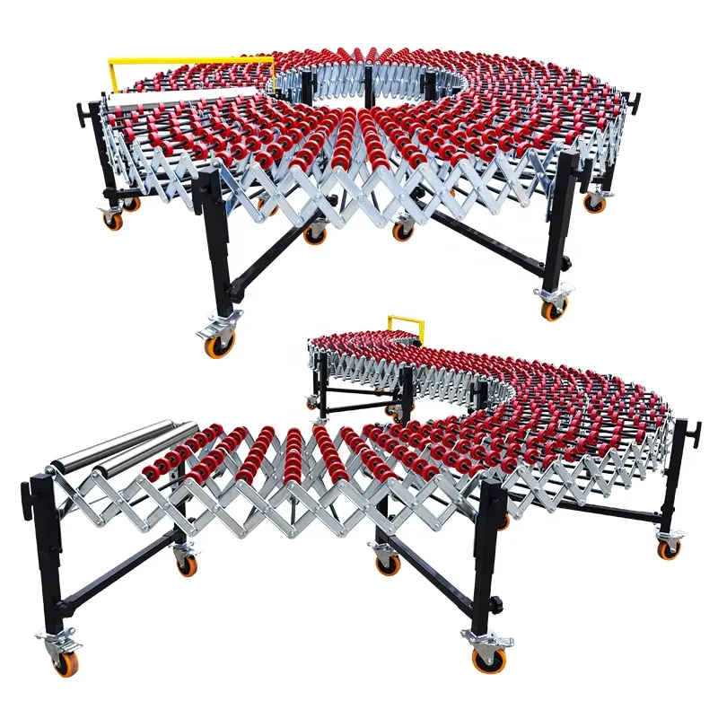 LIANGZO Gravity Flexible Steel/Plastic Skate Wheel Expandable Conveyor For Loading