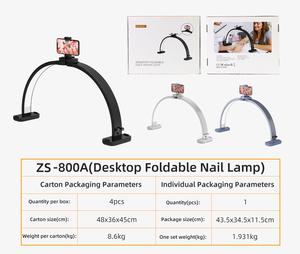 Lampada LED a Mezzaluna a Forma di U Regolabile con Modalità Colore e Luminosità, con Clip per Telefono, per Salone di Manicure e Tatuaggi - Product Image 4