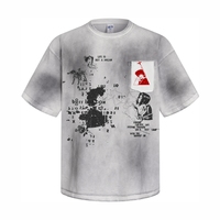 T-shirt vintage délavé pour homme, motif graphique anime rétro américain, coupe oversize à épaules tombantes, en coton, style streetwear, vente en gros
