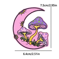 Patchs brodés Célestes Lune Soleil, Appliques thermocollantes DIY, Patchs Bohème Sorcière Champignon Crâne Cristal Floral pour Jeans et Vestes