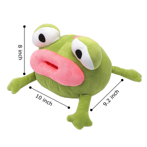 Rana de Peluche Personalizada con Labios Rojos Gruesos, Boca Única, Ojos Grandes, Extremidades Divertidas, Relleno de Algodón, Suave y Acogedora, Decoración para Cama o Sofá, Juguete de Rana Loco de 10 Pulgadas - Product Image 2