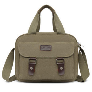 Vintage Men's Canvas Bag Simple Business Travel Shoulder Handbag Large Capacity Crossbody <b>Backpack</b> for Outdoor Trip - Product Image 1