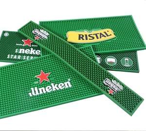 Custom branded logo plastic rubber kitchen bar mat counter beer drinks mats with liquor logos
