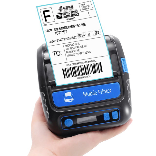 80mm Mobile Wireless Blue Tooth Portable Thermal Printer for Label Sticker Printing