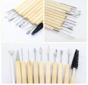 Pottery Tools 11pcs Clay Sculpting Kit Sculpt Smoothing Wax Carving Pottery Ceramic Tools Polymer Shapers Modeling Tool For Art Supplies